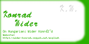 konrad wider business card